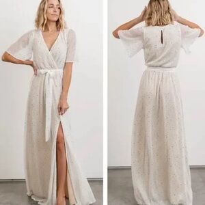 Baltic Born Grace Sparkle Gown in White & Gold